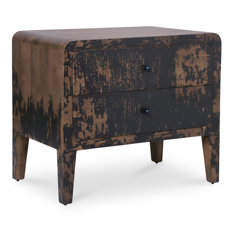 Moe's Home Collection Iris Nightstand Distressed Black | Wayfair